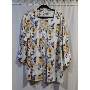 North Style Size 1X Floral Tunic Top